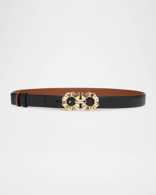 Donna Gancini Smooth Calfskin Leather Belt